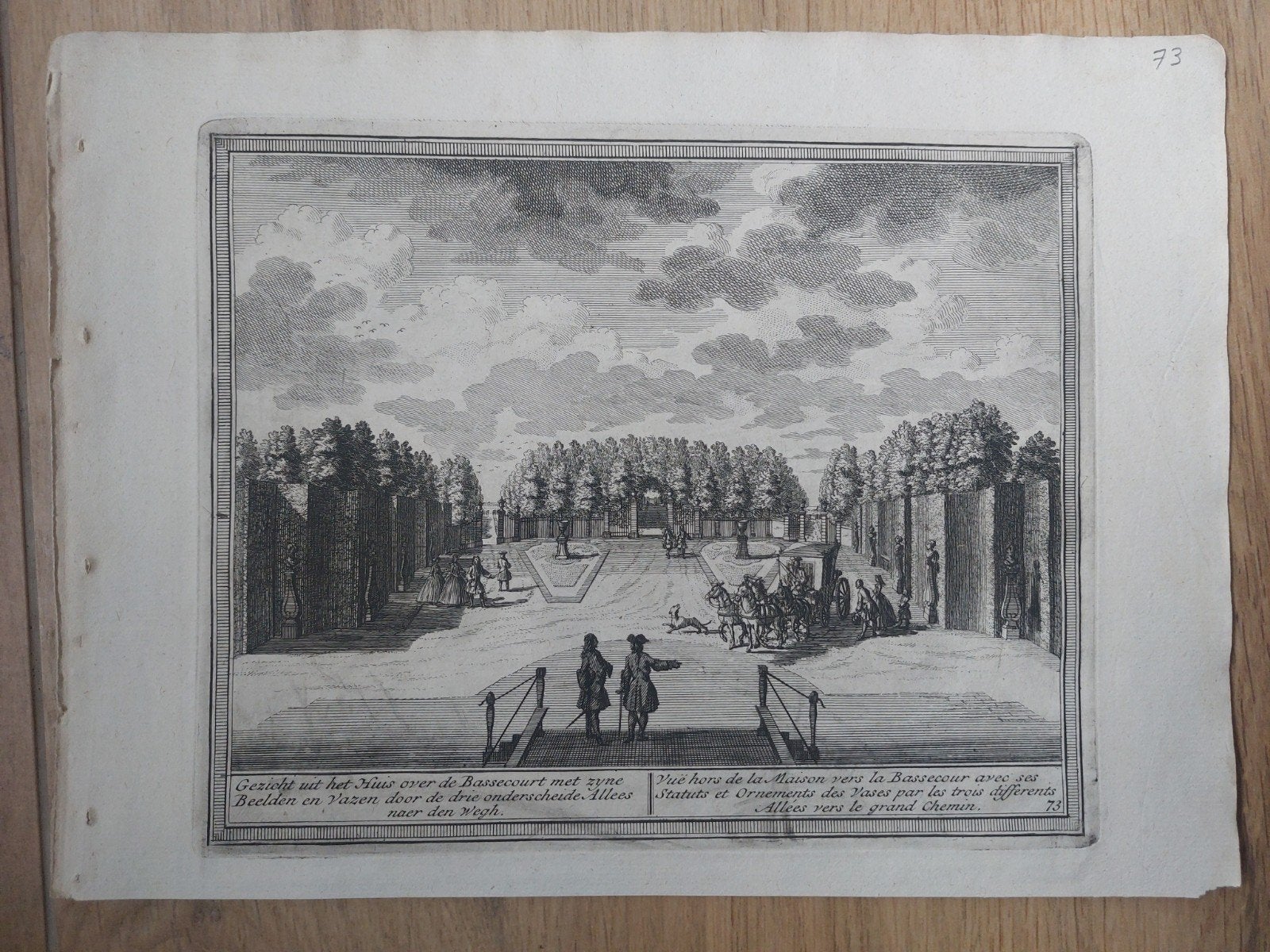 73 Velzerhooft Bassecourt te Velsen Santpoort Noord Gravure, Stadsgezicht, 17 cm, Ophalen of Verzenden, Gravure