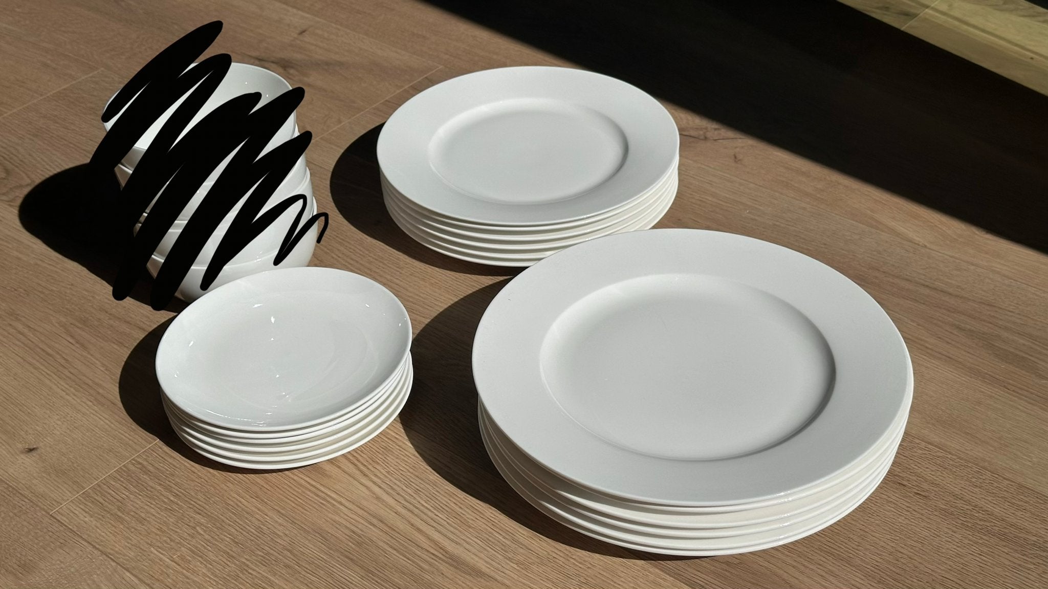 Blokker Vienna Servies - Wit, 6 grote, 5 kleine, 6 taartbord, Huis en Inrichting, Keuken | Servies, Ophalen, Gebruikt, Overige merken