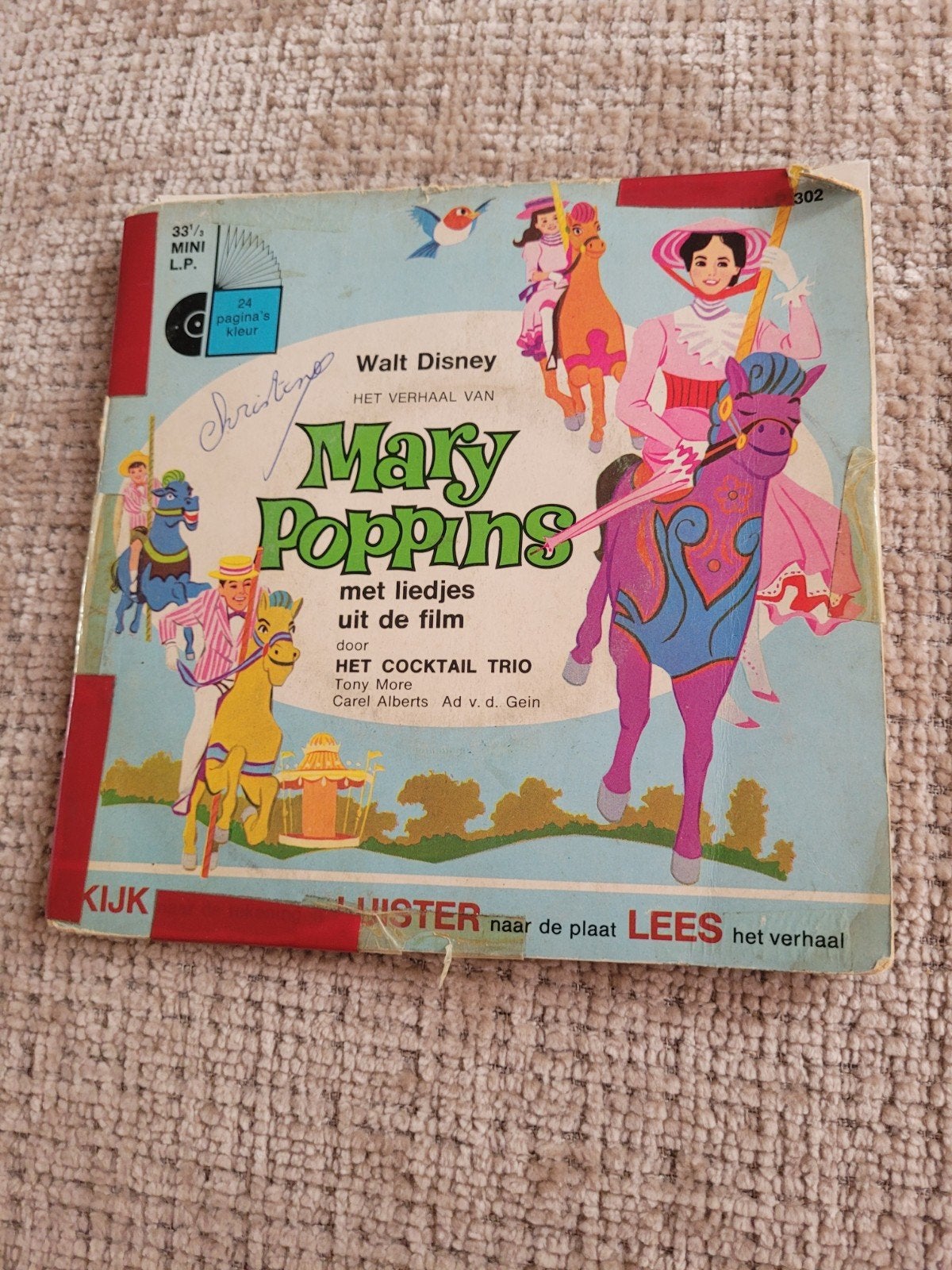 Walt Disney's Mary Poppins - Mini LP met liedjes uit de film, Ophalen of Verzenden, Gebruikt, Album, Inclusief boekje