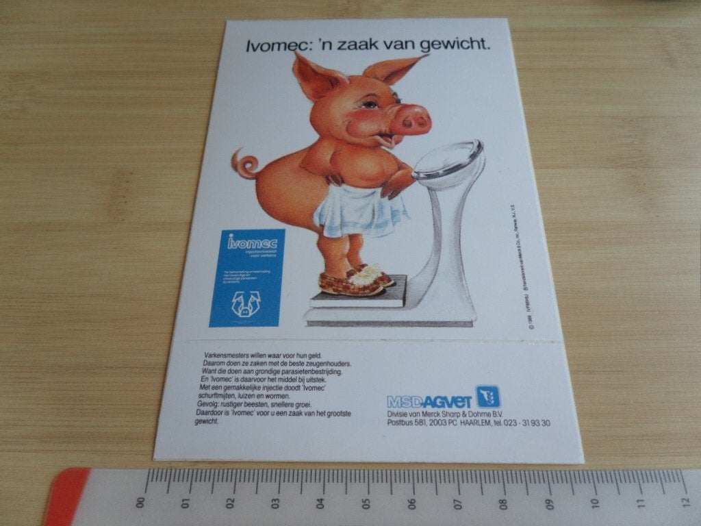 sticker strip varken weegschaal IVOMEC 'n zaak van gewicht, Ophalen, Zo goed als nieuw