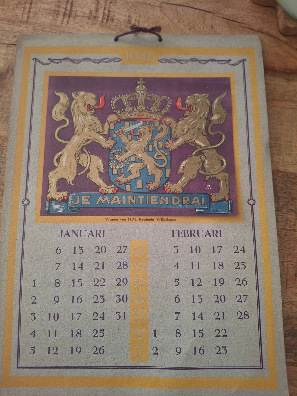 vintage  kalender  van konnings huis, Ophalen of Verzenden, Maandkalender
