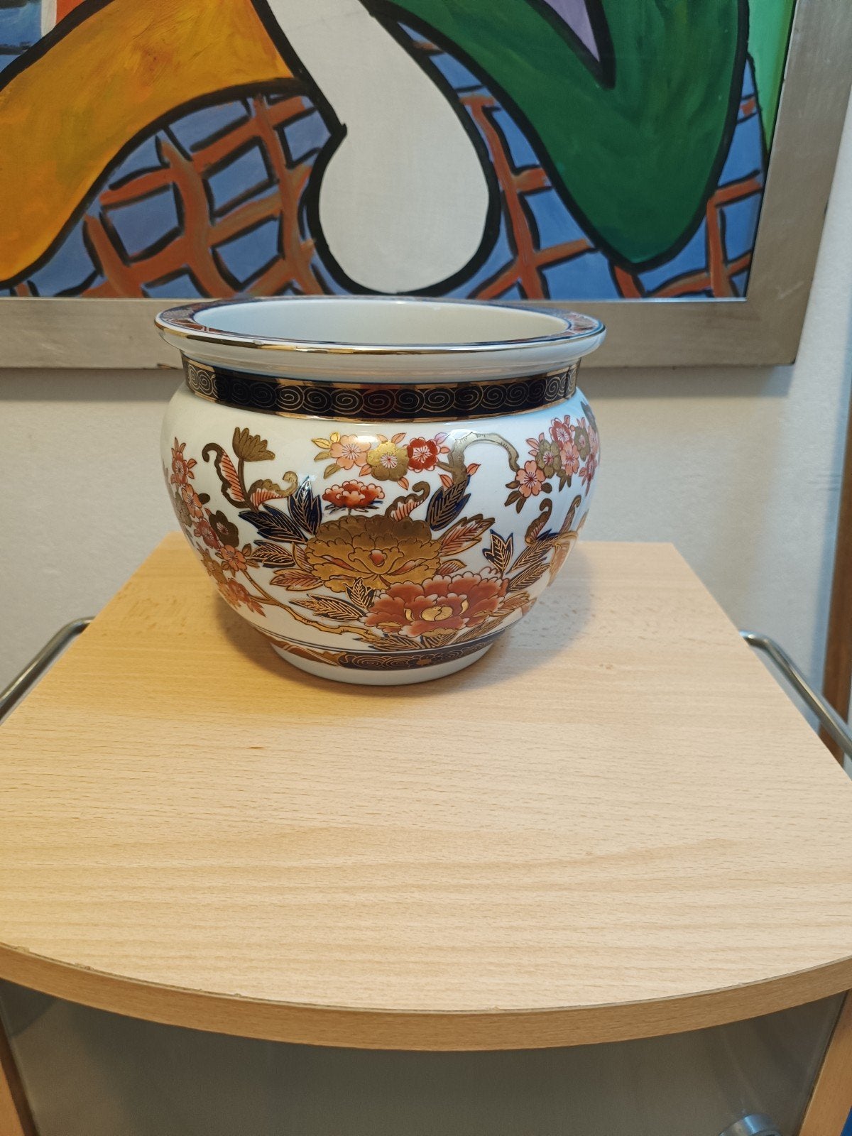 Bloempot Golden Imari Handbeschilderd, 25 tot 40 cm, Rond, Binnen, Ophalen of Verzenden