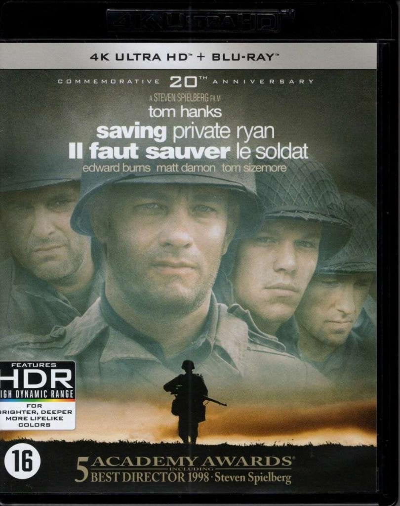 Saving Private Ryan - 4K + 2x Blu-ray - 3 disc - NL, Cd's en Dvd's, Blu-ray, Engels, Verzenden, Nederlands, Zo goed als nieuw