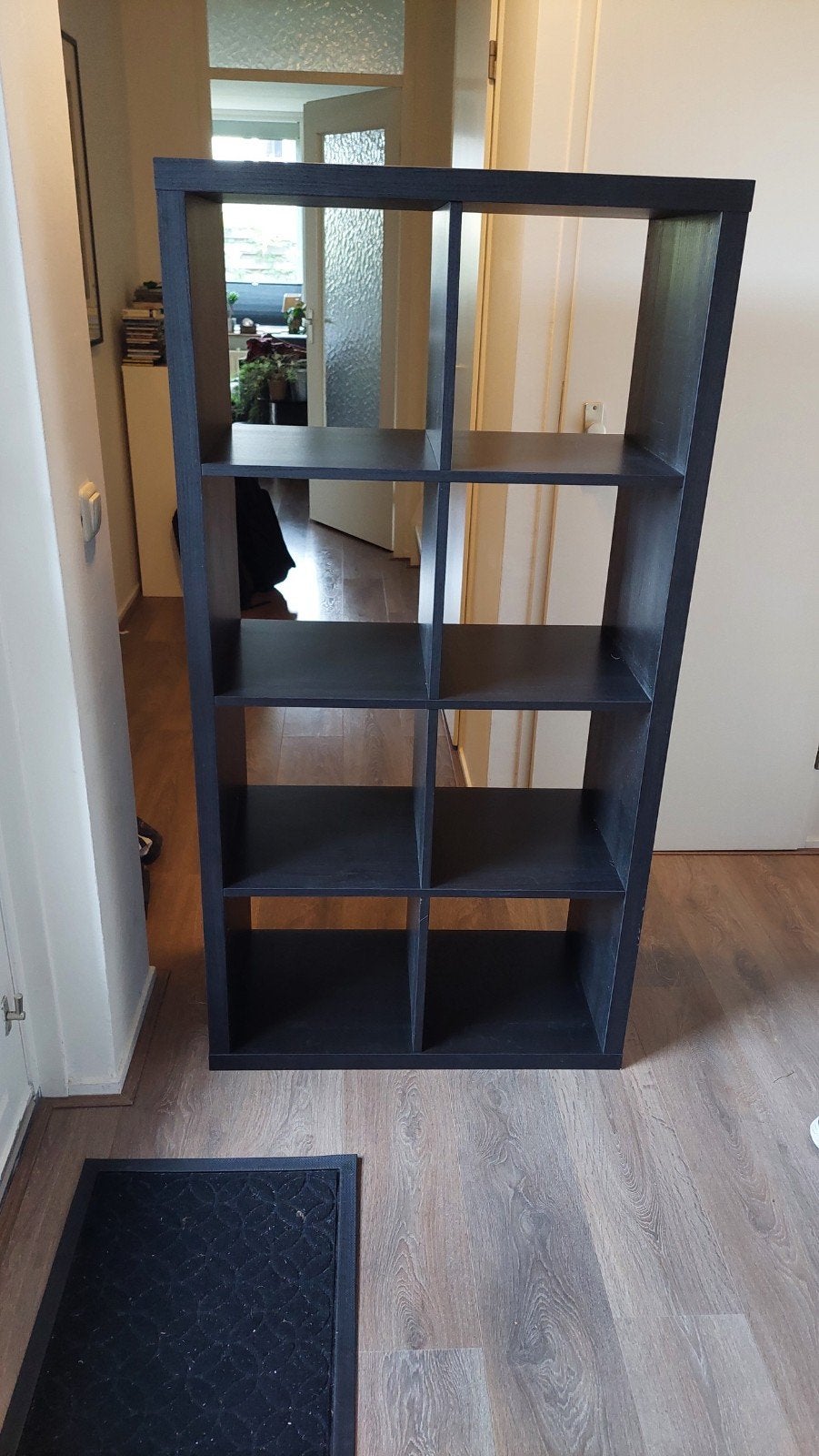 Zwartbruine Kallax kast met 8 vakken - Gebruikt, Huis en Inrichting, Ophalen, Met plank(en), Gebruikt, Modern, functioneel