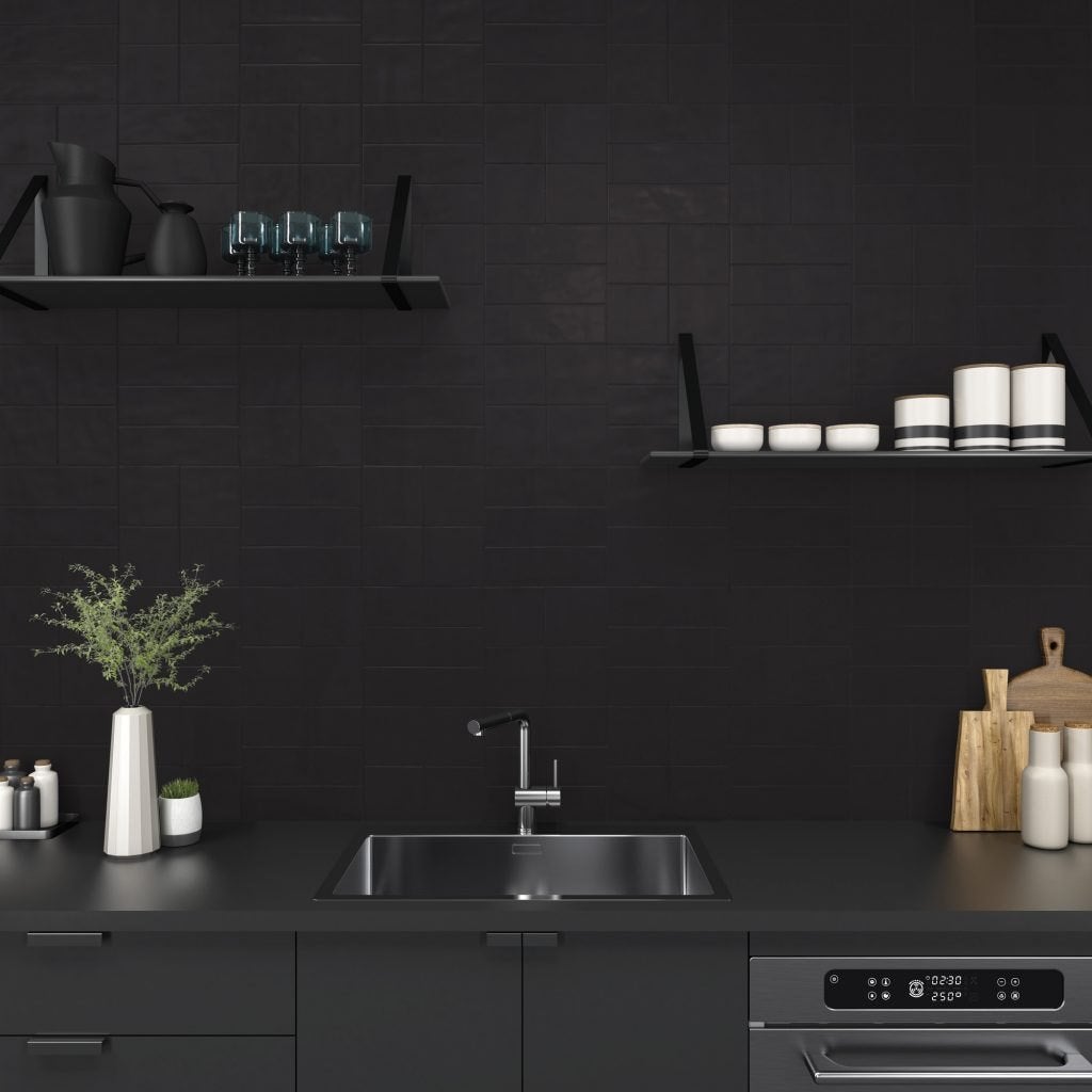 8x26 Zwart matte wandtegels, Ophalen, Nieuw, Minder dan 20 cm, 20 tot 40 cm