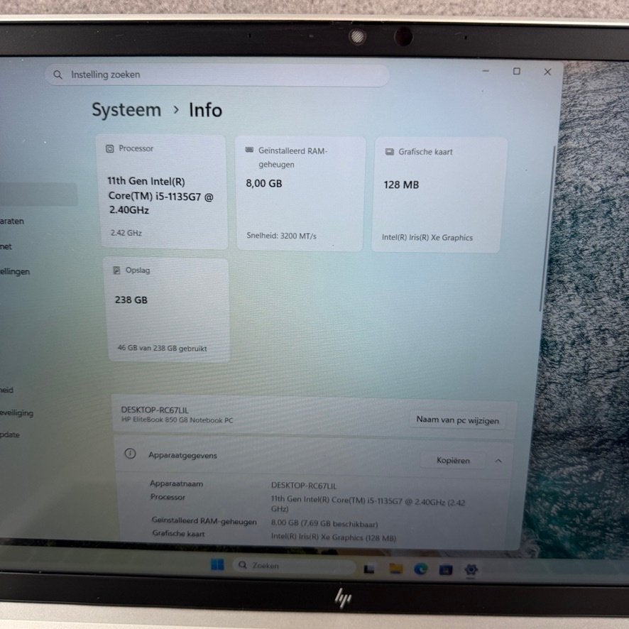 HP Elitebook 850 G8 | 8GB | 256GB | I5 Core 11thgen | 414954, Computers en Software, Hp, 2 tot 3 Ghz, Qwerty, 8 GB