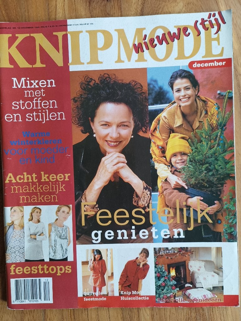 Knipmode december 1998 vintage naaien mode patronen, Ophalen of Verzenden, Zo goed als nieuw, Vrouw, Knipmode