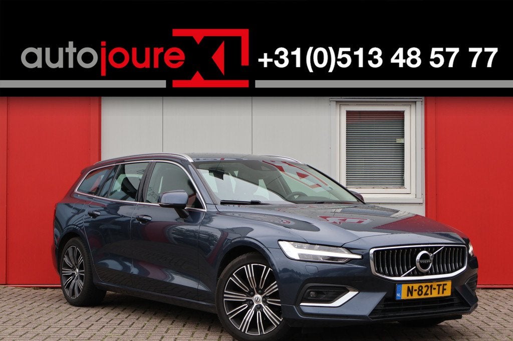 Volvo V60 2.0 D3 Inscription (bj 2021, automaat), Auto's, Volvo, 4 cilinders, Blauw, Leder, Diesel