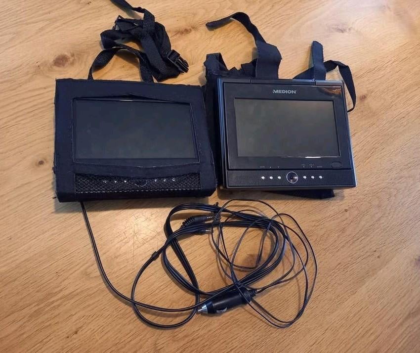 Medion  DVD/CD speler met 2 schermen voor in de auto, Gebruikt, Draagbaar, Ophalen, Overige merken