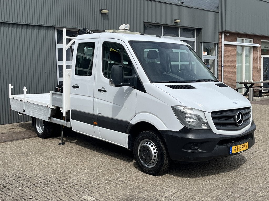 Mercedes-Benz Sprinter 513 CDI 130pk DC Laadkraan Hiab 017T, Auto's, Automaat, Stof, 4 cilinders, Wit