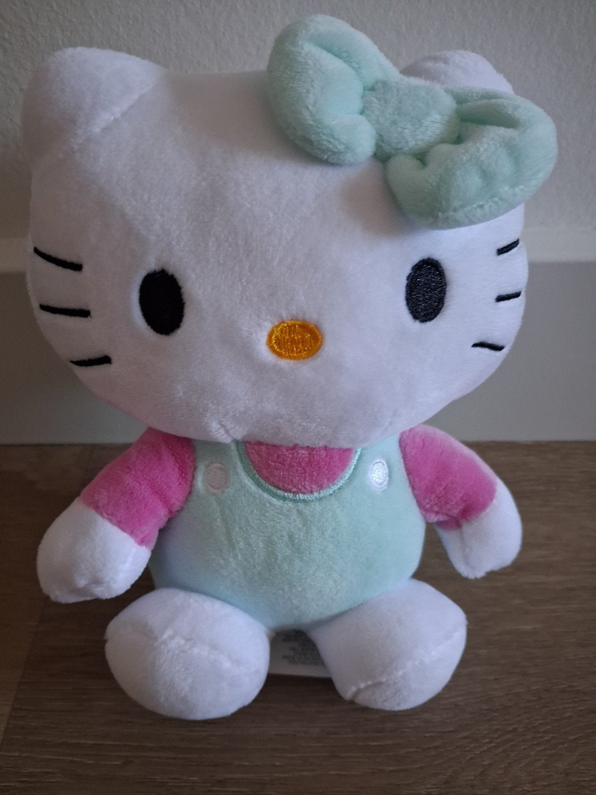Knuffel Hello Kitty Sanrio strik mintgroen roze L1753, Ophalen of Verzenden, Zo goed als nieuw