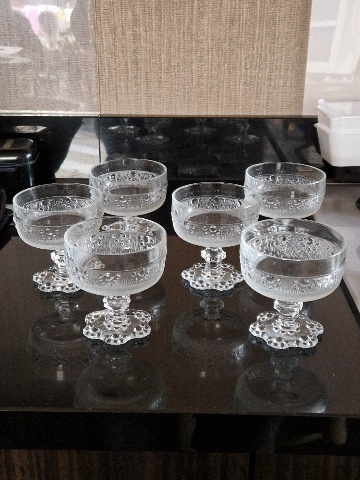 6xVintage coupeglazen Italiaans glas van Masserini Barocco., Ophalen of Verzenden