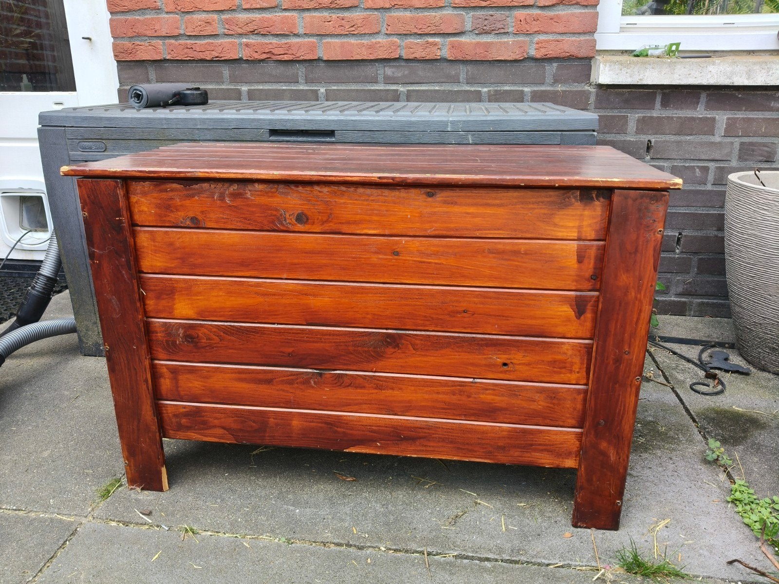 Houten dekenkist / speelgoedkist - 79,5 x 41 x 51 cm, Ophalen, 50 – 75, Gebruikt, 50 tot 100 cm