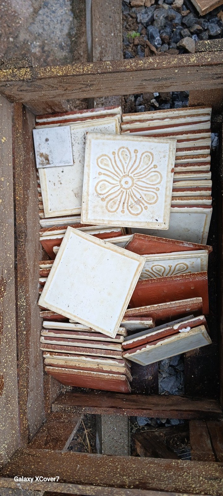 Vintage tegels, Doe-het-zelf en Verbouw, Tegels, Keramiek, Minder dan 20 cm, Minder dan 5 m², Vloertegels