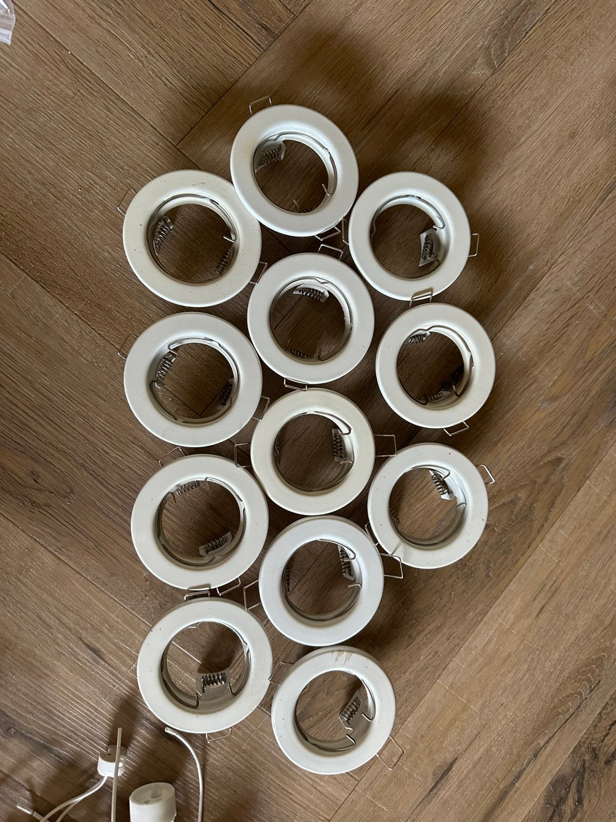 12 spotjes, Huis en Inrichting, Lampen | Spots, Gebruikt, Ophalen of Verzenden, Inclusief bevestigingsmateriaal, Metaal