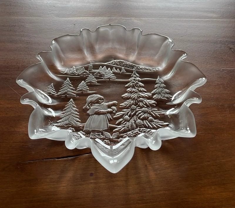 Walther Glas kristallen kerstschaal, Ophalen of Verzenden, Zo goed als nieuw