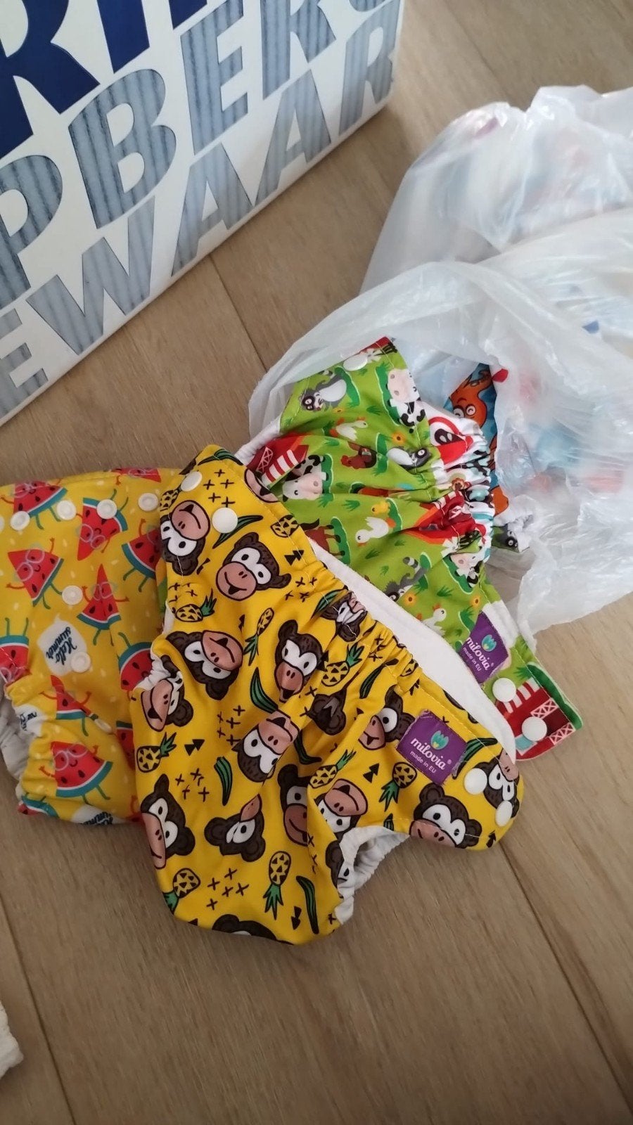 Grote set wasbare luiers en accessoires, Ophalen, Gebruikt