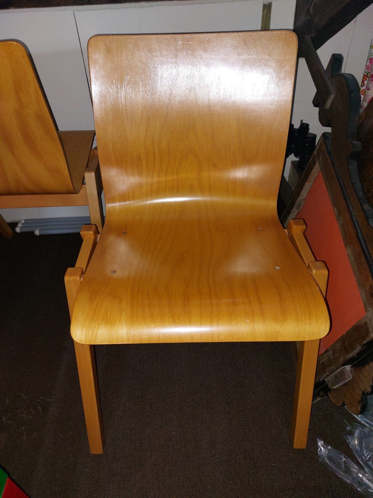 Vintage houten stoelen, Ophalen, Gebruikt, Bruin, Twee