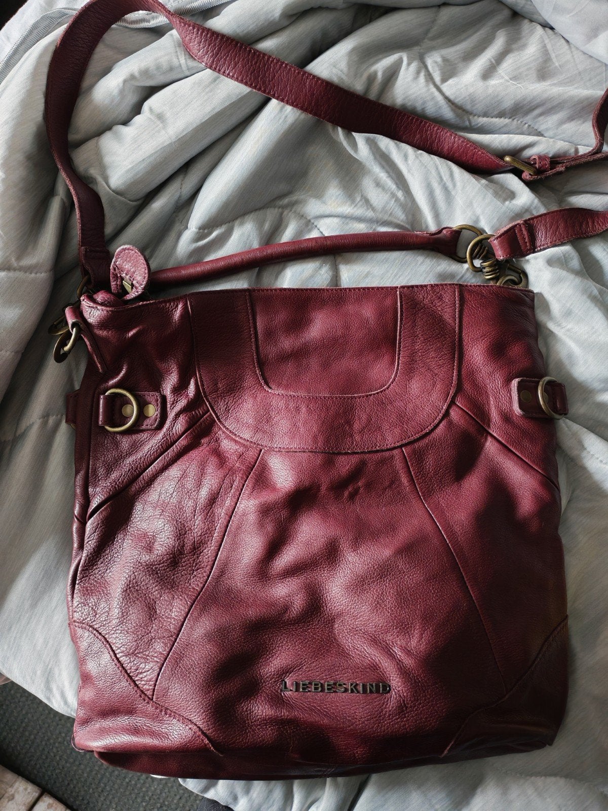 Liebeskind bordeaux leren crossbody schoudertas, Ophalen of Verzenden, Zo goed als nieuw, Rood, Schoudertasje