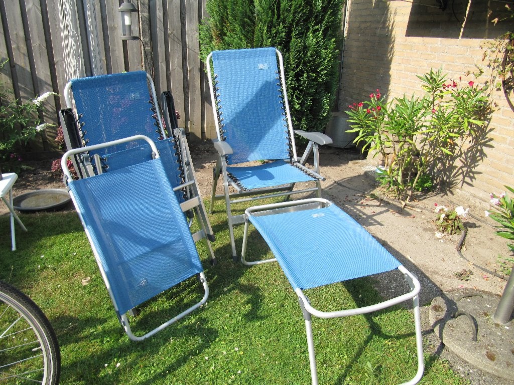 Bardani campingstoelen incl voetenbankje, Ophalen, Zo goed als nieuw, Campingstoel
