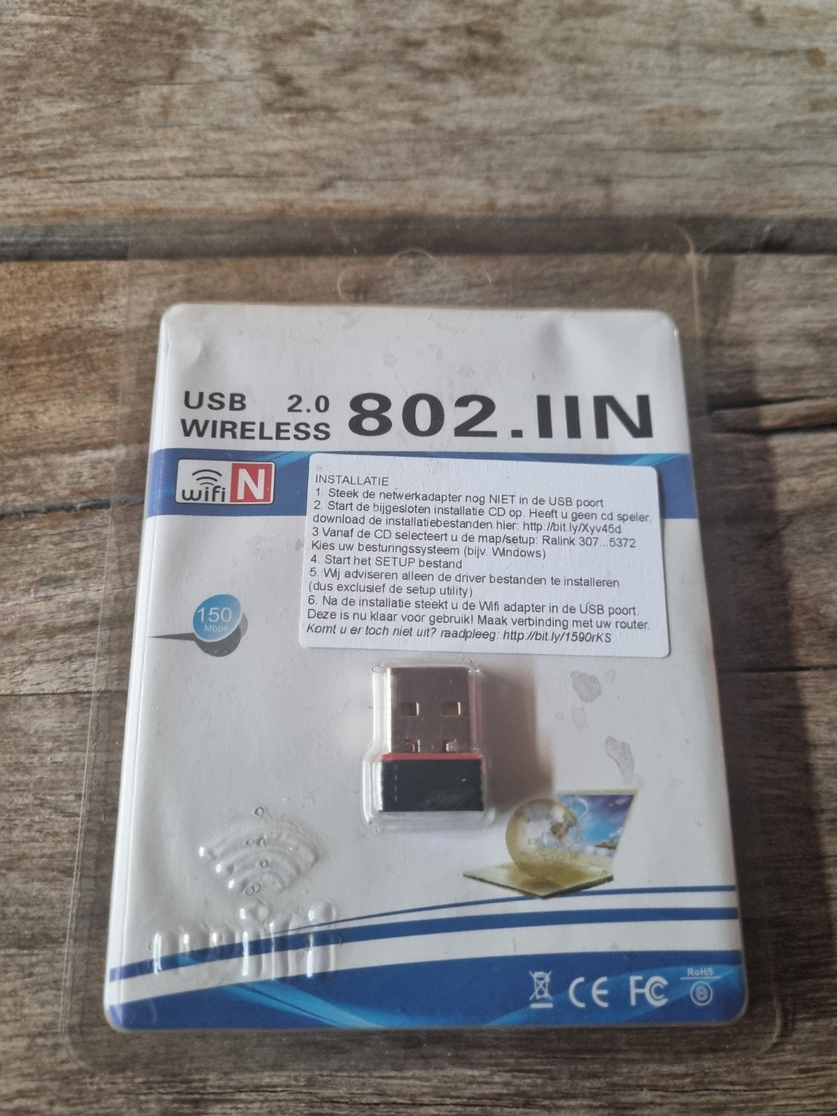 USB 2.0 Wireless 802.11N WiFi Adapter, Computers en Software, Ophalen of Verzenden, Nieuw