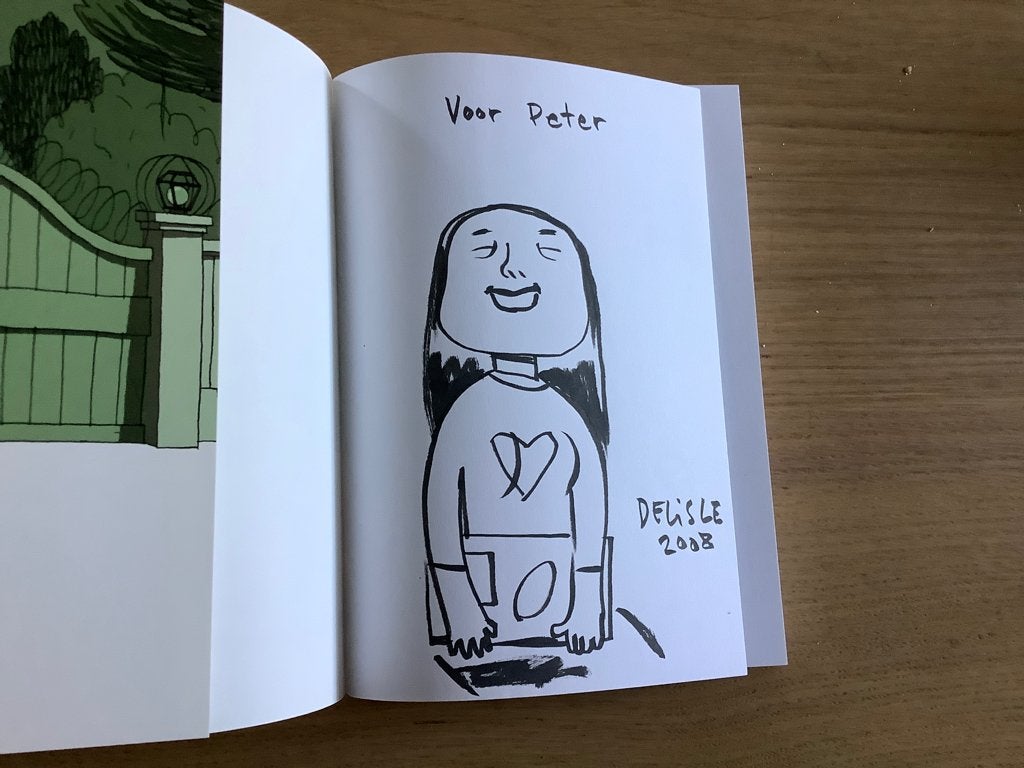 Graphic novel Birma (Guy Delisle) met originele tekening, Eén stripboek, Ophalen of Verzenden, Zo goed als nieuw