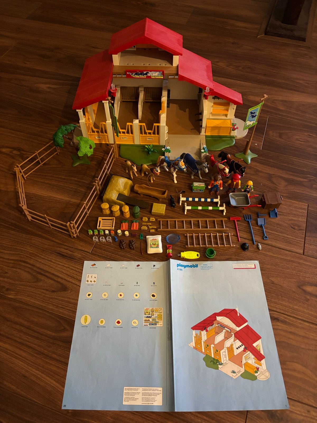 Playmobil Manege 4190 met paarden en accessoires, Gebruikt, Gebouw, Complete set, Ophalen of Verzenden