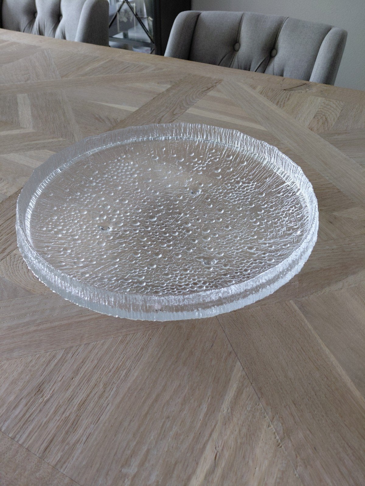 Iittala Kastehelmi schaal/bord - Helder glas, Antiek en Kunst, Ophalen