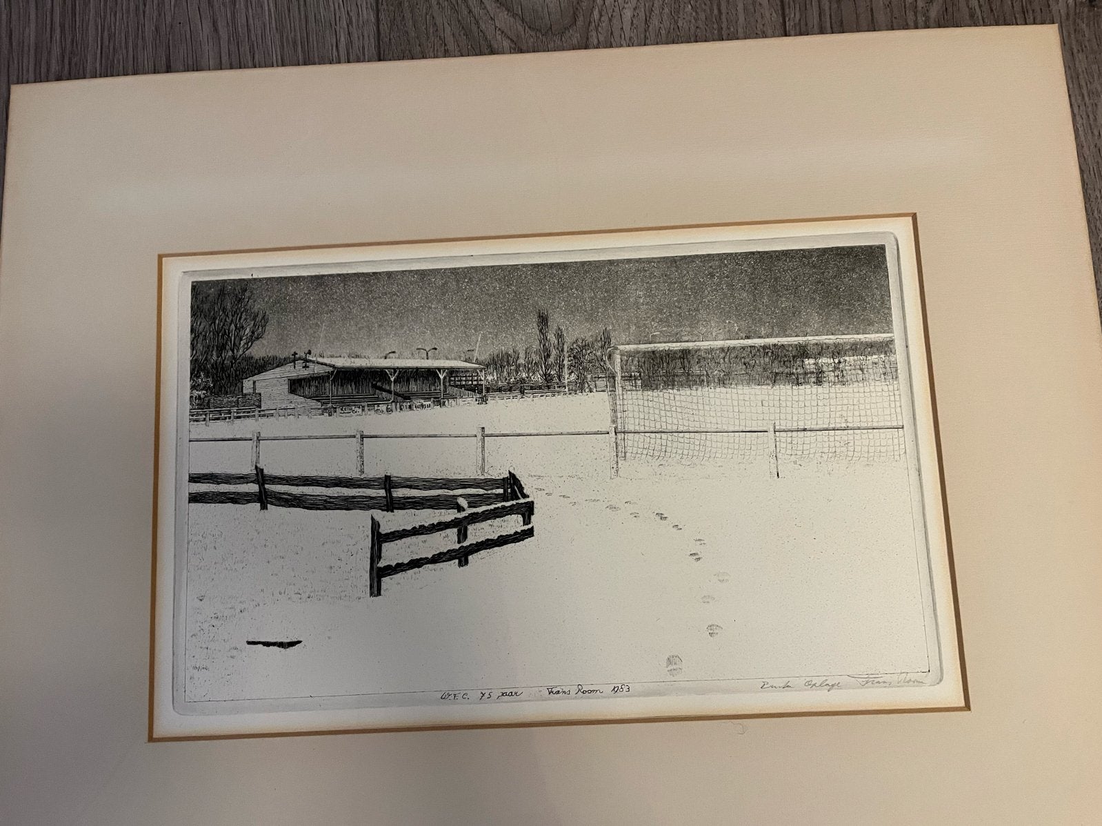 Frans Room WFC 75 jaar, Ophalen of Verzenden, Gesigneerd, Landschap, 1950 - 1999