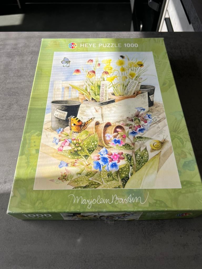 Heye puzzel 1000 stukjes Marjolein Bastin Flowerbox, Hobby en Vrije tijd, Ophalen of Verzenden, 500 t/m 1500 stukjes, Zo goed als nieuw