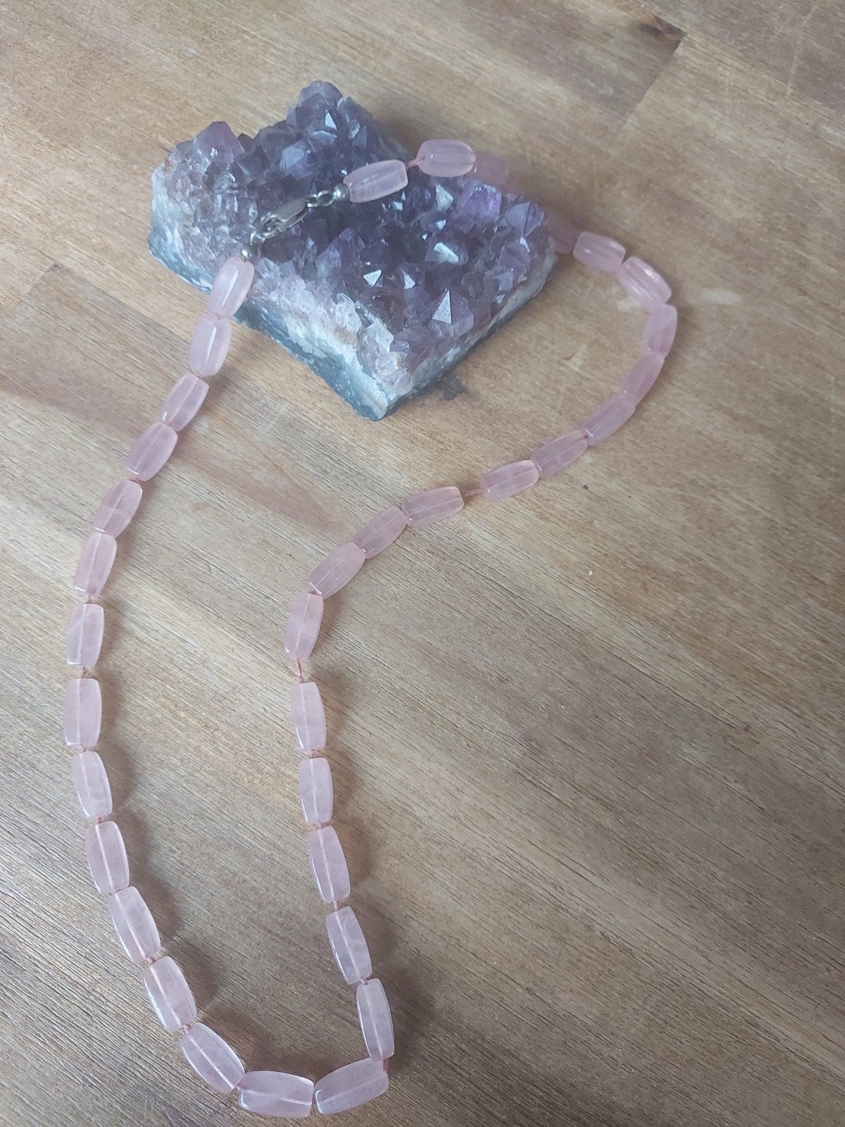 Handgeknoopt Rozenkwarts Collier, Ophalen of Verzenden