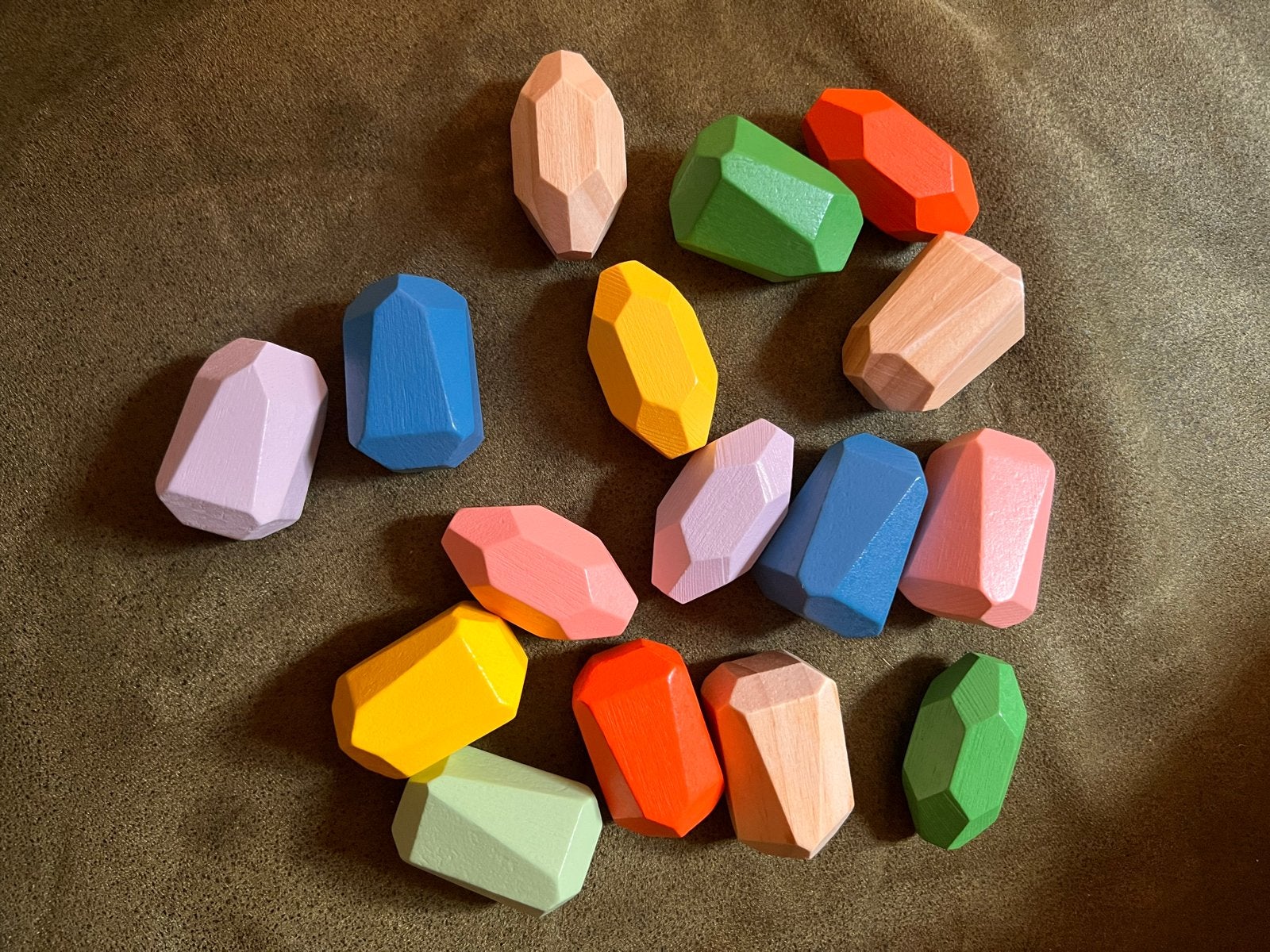 Nieuwe Stapelstenen Set - 16 Stuks in Handig Zakje, Kinderen en Baby's, Ophalen of Verzenden, Nieuw, Bouwen