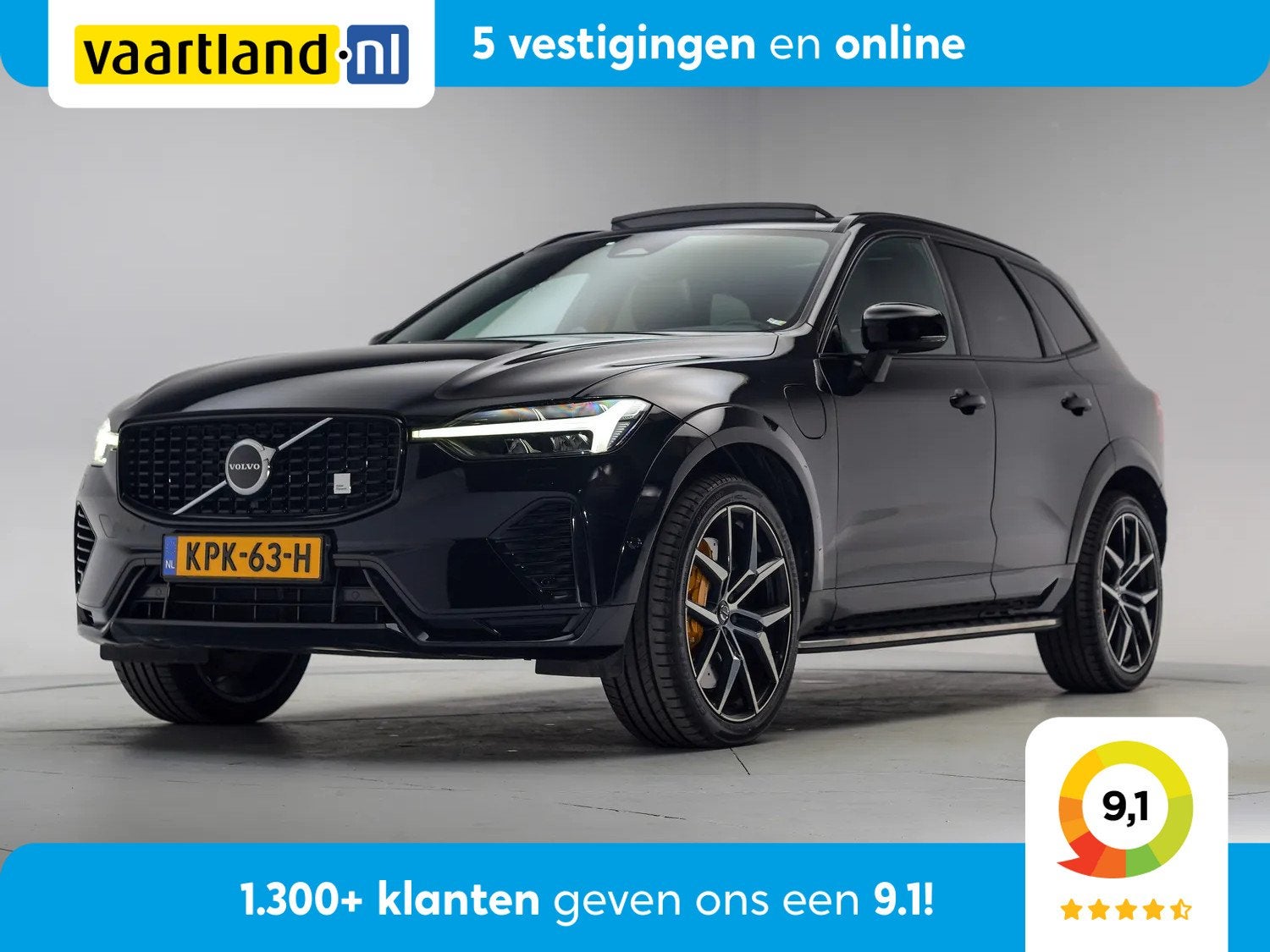 Volvo XC60 2.0 T8 PHEV 455pk Polestar Engineered Aut. [ Pano, Gebruikt, 4 cilinders, 1969 cc, Zwart