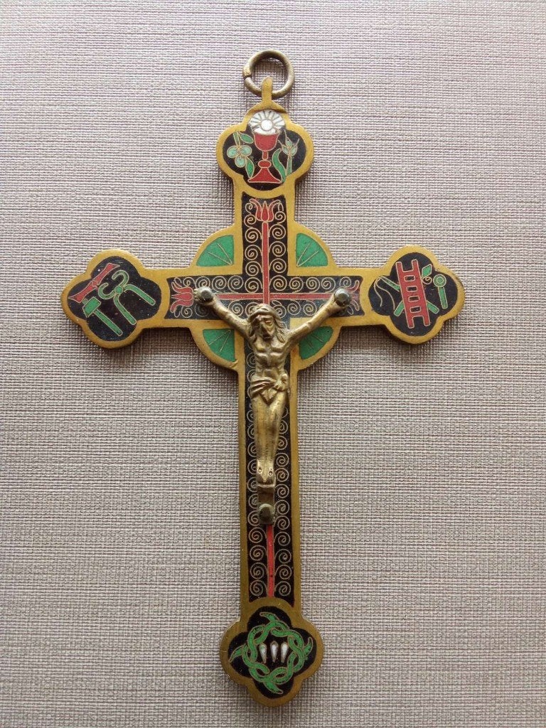 Vintage antiek kruis uit de jaren 1925., Ophalen of Verzenden, Gebruikt, Christendom | Katholiek