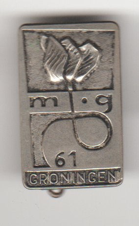 MG 61 Groningen. groter broche zwaar metaal vintage, Verzenden, Zo goed als nieuw, Overige onderwerpen