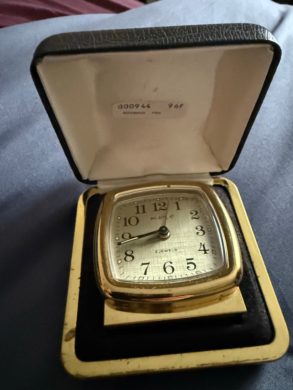 Vintage Kiple Reiswekker - 2 Jewels - Goudkleurig, Ophalen of Verzenden