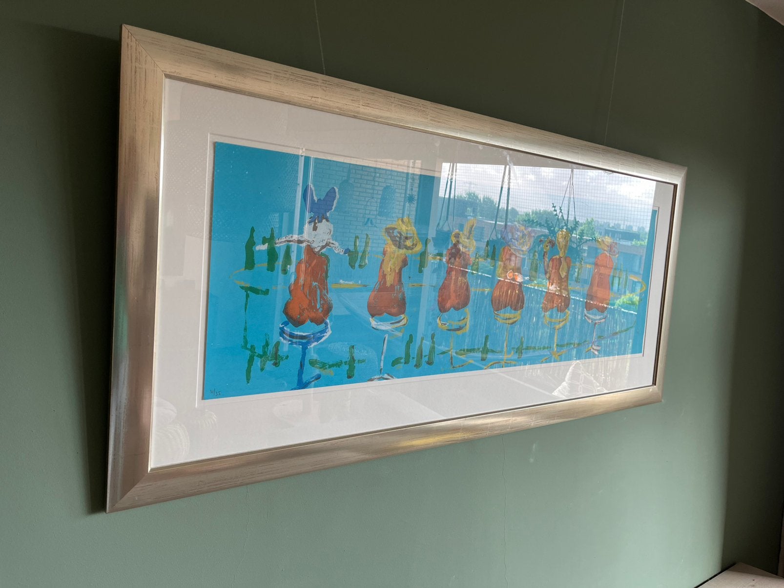 Groot vrolijk schilderij in mooie kleuren, Ophalen