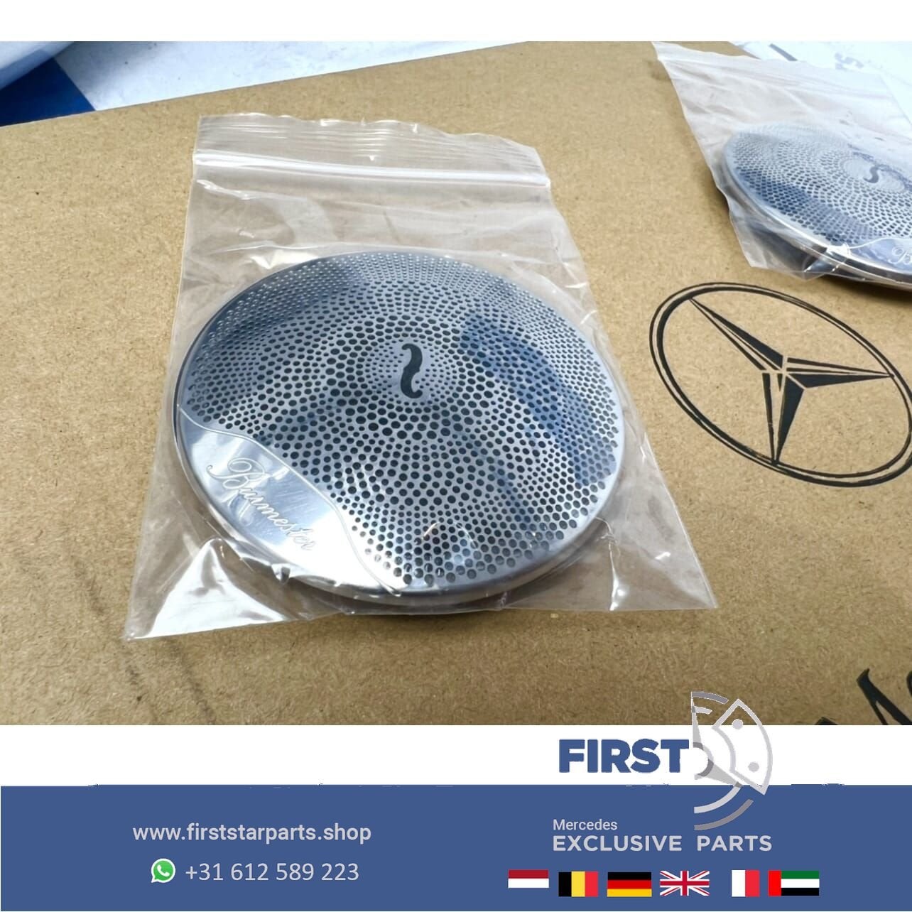 AMG BURMESTER SPEAKER COVERS Mercedes C E KLASSE CHROOM EMBL, Gebruikt, -, Ophalen of Verzenden, -
