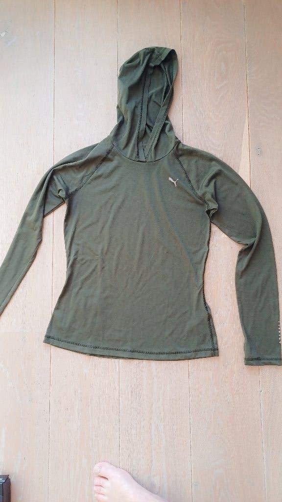 Puma sport hoodi met lange mouwen en capuchon maat 24, Ophalen of Verzenden, Maat 34 (XS) of kleiner, Groen, Fitness of Aerobics
