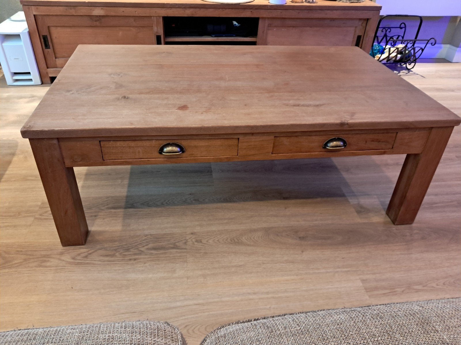 salontafel teak, Ophalen, Gebruikt, 100 tot 150 cm, 50 tot 100 cm