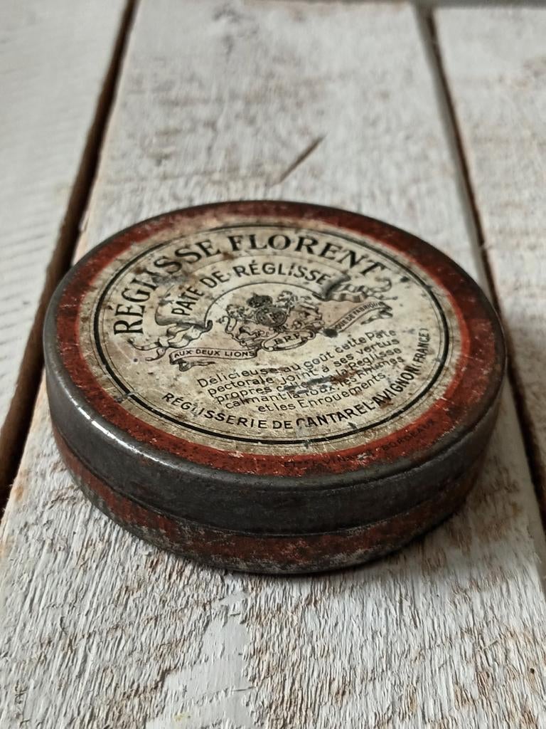 Vintage Reglisse Florent Blikje, Verzamelen, Blikken, Gebruikt, Overige, Ophalen of Verzenden