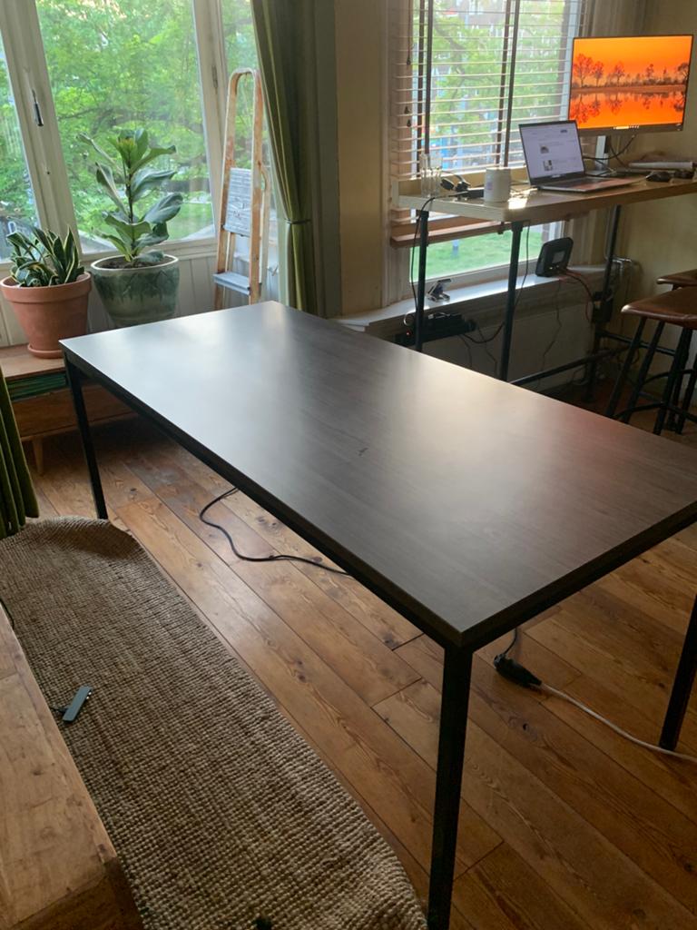 Bureau tafel (bruingrijs) 180x80x76, Huis en Inrichting, Bureaus, Ophalen, 180 cm, Zo goed als nieuw, Kunststof