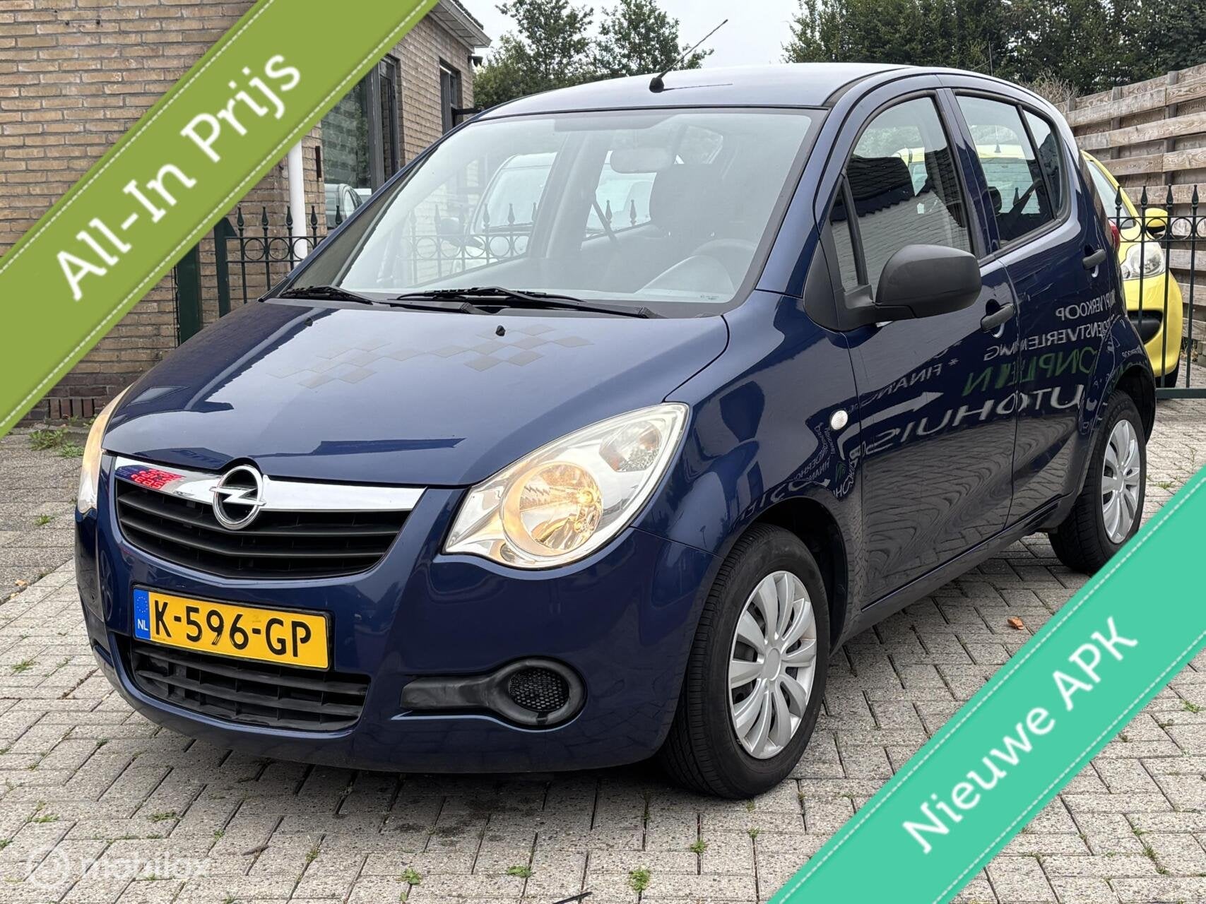 Opel Agila 1.0 Enjoy | 5drs | hoge instap | nieuwe apk |, Auto's, Gebruikt, 31 €/maand, Blauw, 996 cc