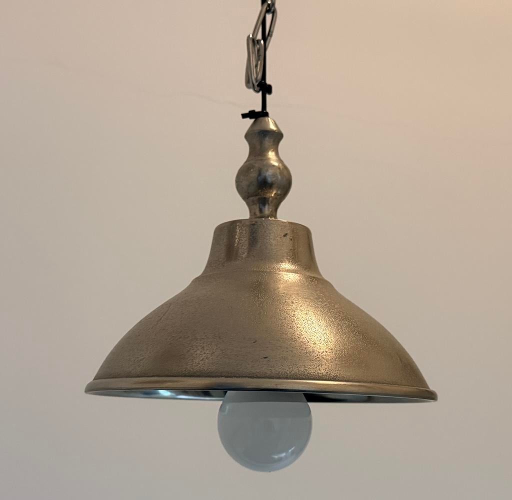 Mooie metalen hanglamp nikkel, Ophalen, Gebruikt, Metaal