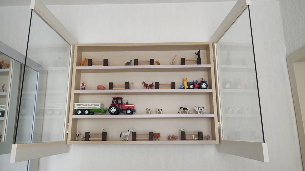 Wandvitrinekast., Huis en Inrichting, Kasten | Vitrinekasten, Ophalen, Met deur(en), Gebruikt, Glas
