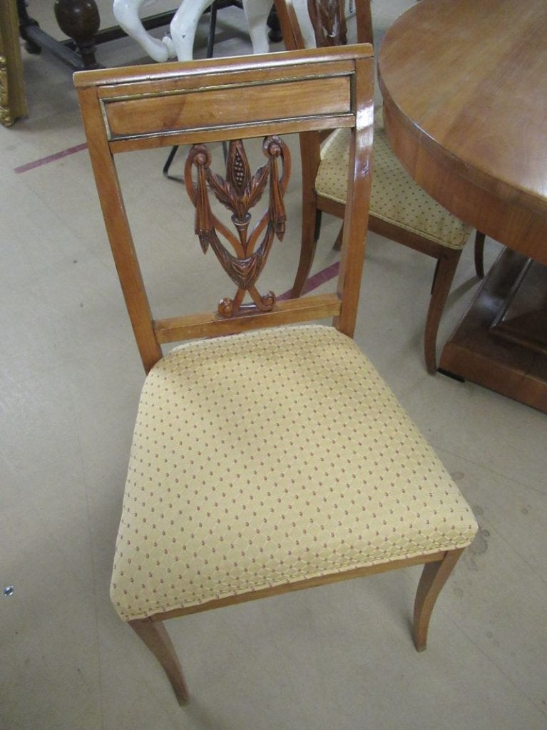 Oer 11218 set van 4 antieke kersen Biedermeier stoelen tafel, Antiek en Kunst, Ophalen