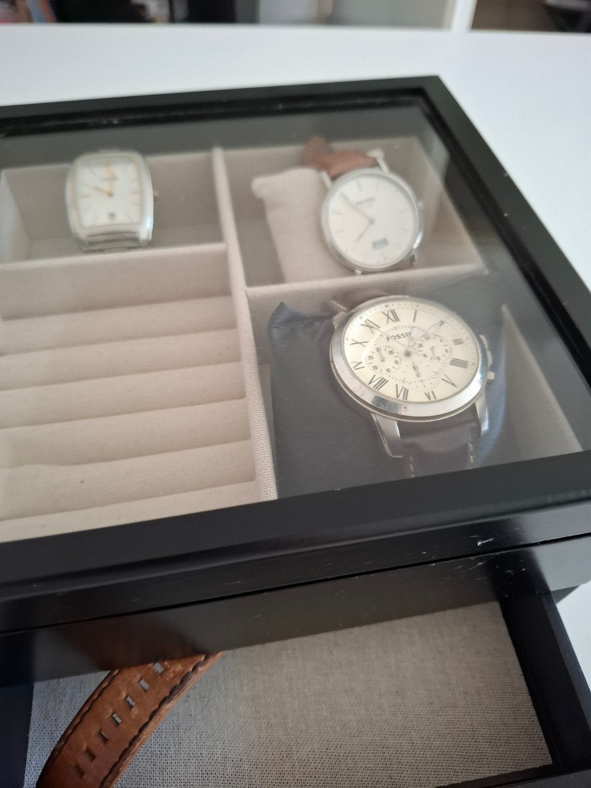 Zara Home Sieraden/Horlogedoos 20x20cm met linnen, Huis en Inrichting, Ophalen of Verzenden