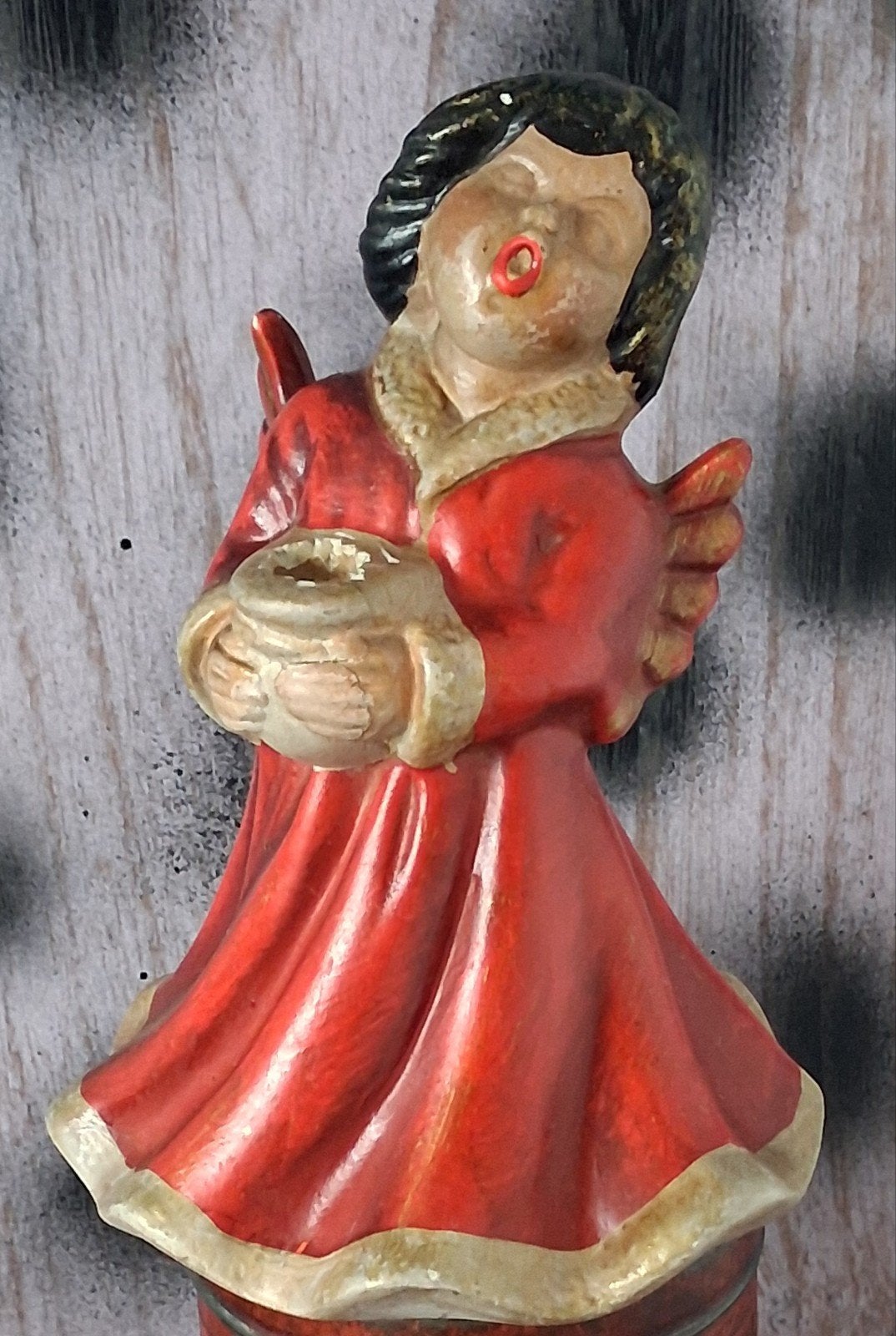 Engel,zingend. Kandelaar. Keramiek. Ca '40/'60. 17 cm., Ophalen of Verzenden, Beeld(je)