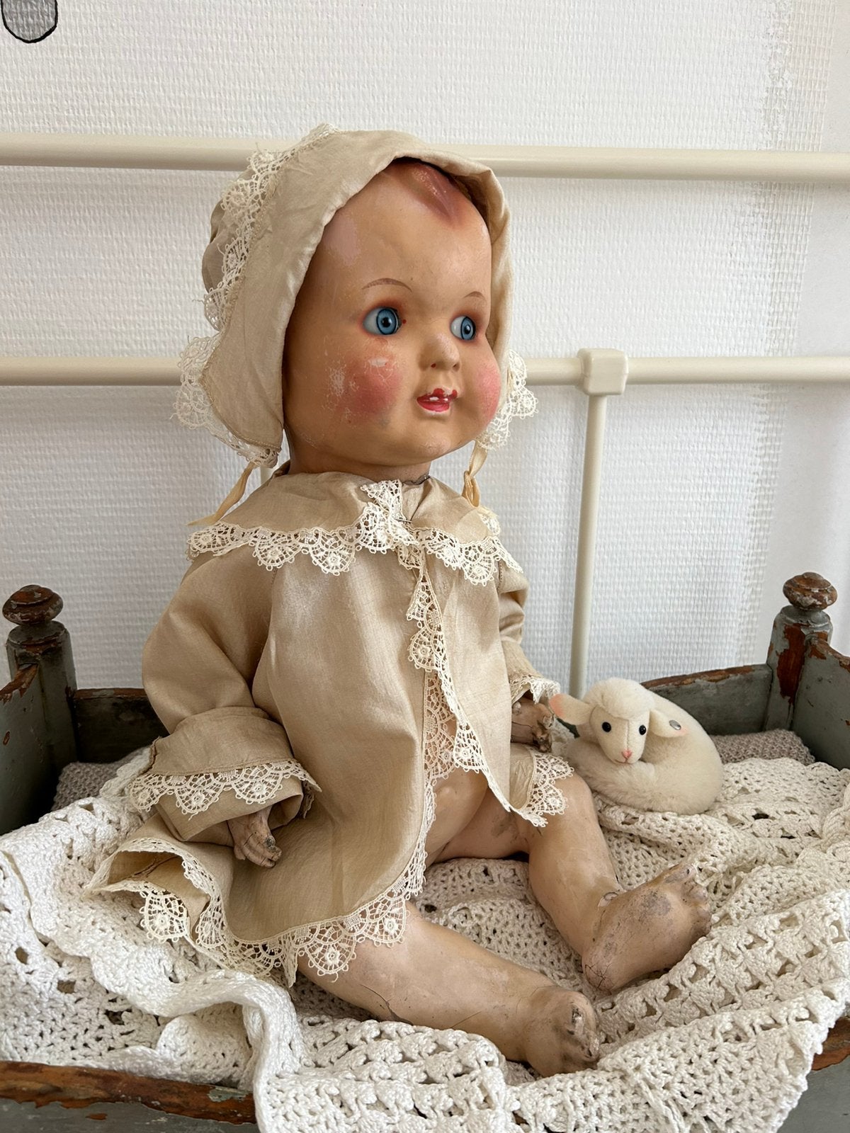 Antieke pop 55cm, Ophalen of Verzenden