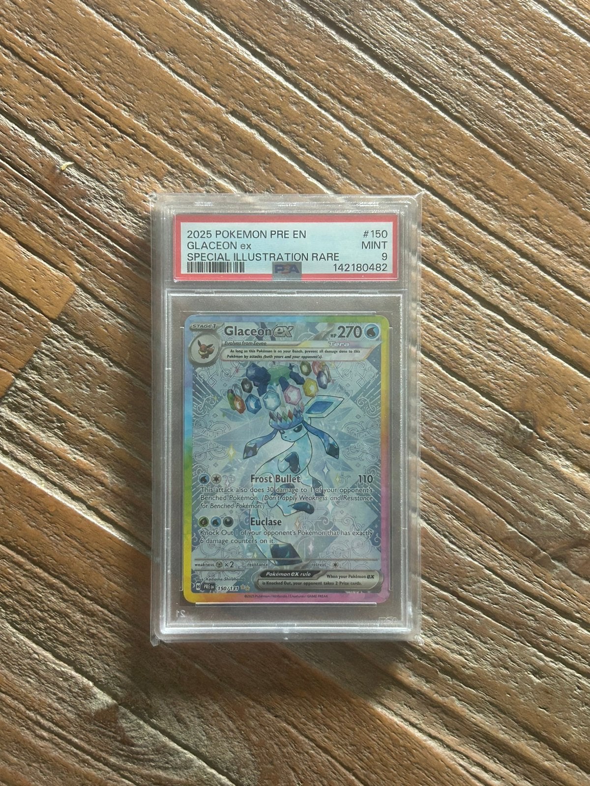Glaceon PSA 9 Pristmatic evolutions, Ophalen of Verzenden, Zo goed als nieuw